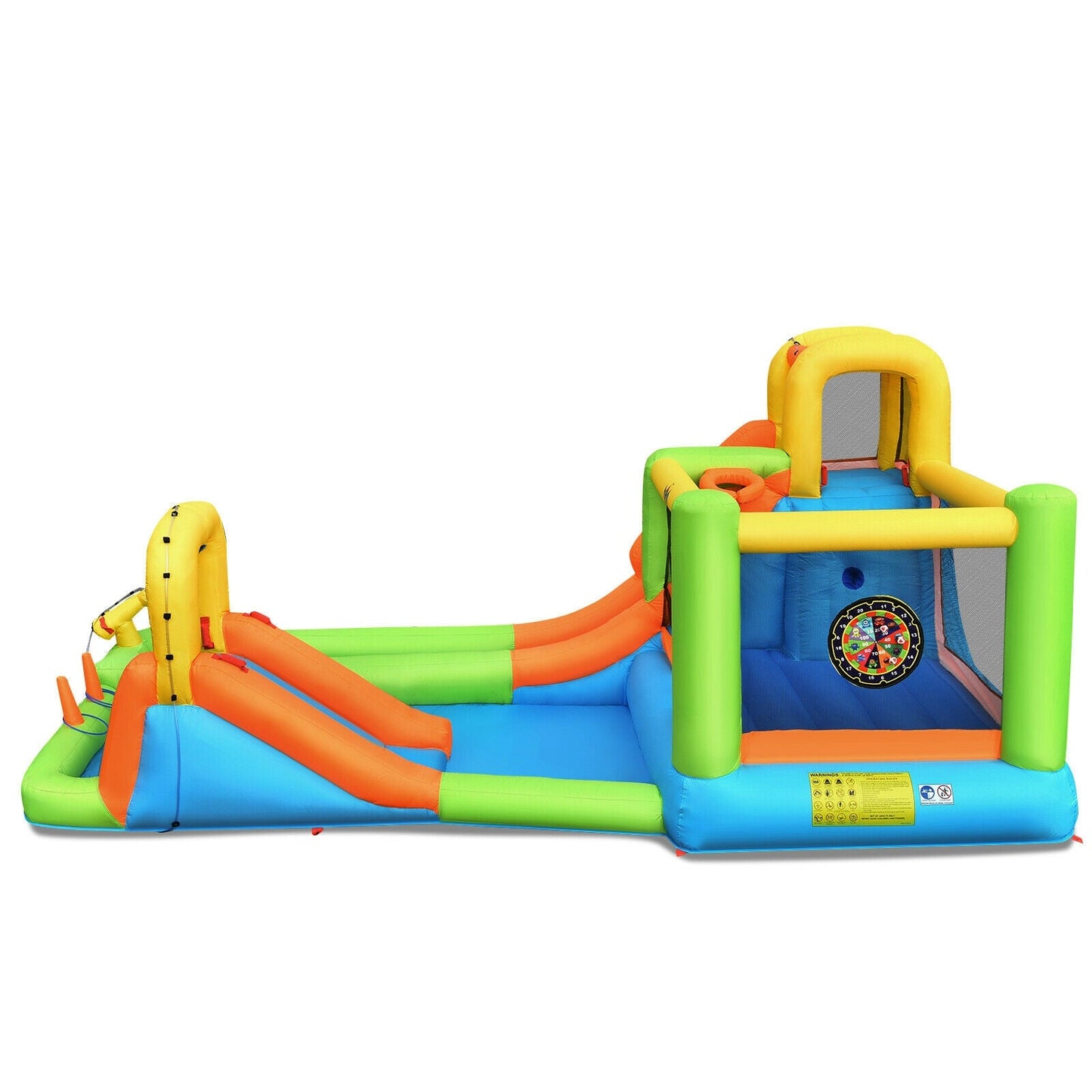 8-in-1 Inflatable Water Slide Bounce House with Splash Pool