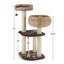 41 Inch Rattan Cat Tree with Napping Perch - Brown