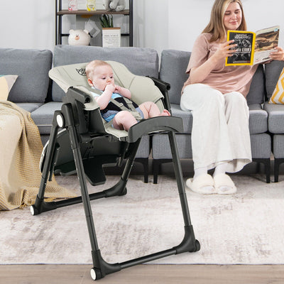 Chaise haute convertible 4-en-1 pour bébé - Gris