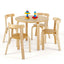 5-Piece Kids Wooden Activity Table and Chair Set - Natural