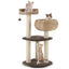 41 Inch Rattan Cat Tree with Napping Perch - Brown