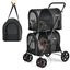 Carrito para Mascotas Doble 4 en 1 con Transportín Desmontable - Negro