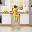 2-in-1 Multifunctional Toddler Step Stool with Safety Rail