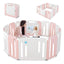 14 Panels Kids Safety Activity Play Center with Drawing Board - Pink