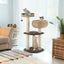 41 Inch Rattan Cat Tree with Napping Perch - Brown