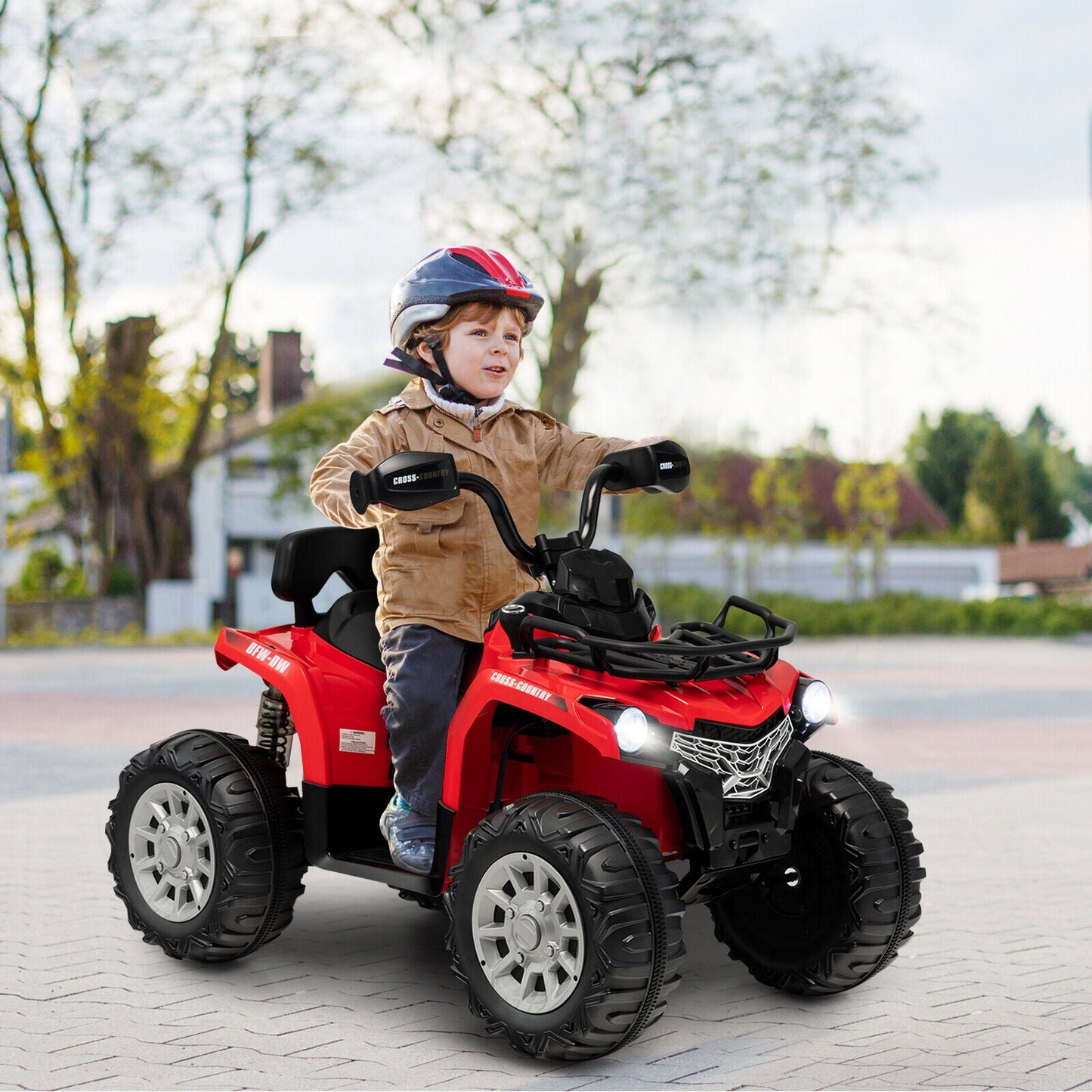 12V Kids Ride On ATV 4 Wheeler with MP3 and Headlights - Red