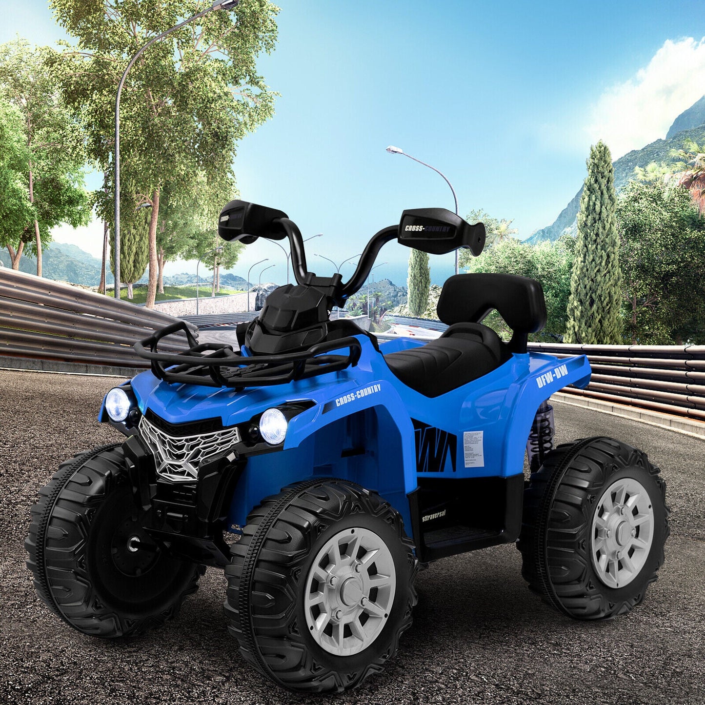 ATV para Niños de 12V con MP3 y Faros - Azul