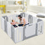 14 Panels Kids Safety Activity Play Center with Drawing Board - Gray