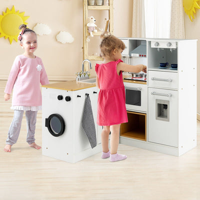 Ensemble de cuisine en bois pour enfants en 2 pièces avec lumière et son