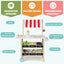 Kids Wooden Ice Cream Cart with Chalkboard and Storage - Red