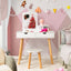 Kid Vanity Table Chair Set with Mirror and Storage - White