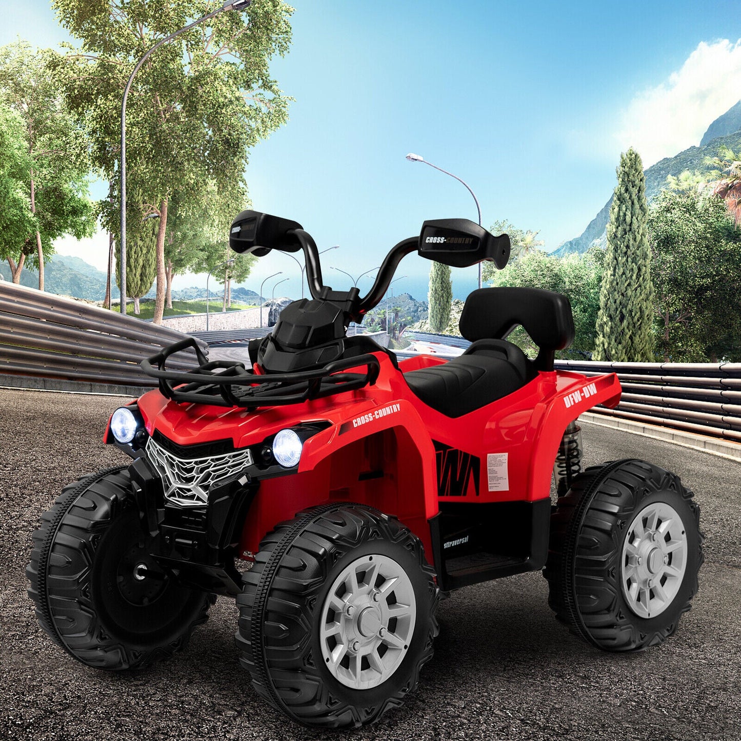 12V Kids Ride On ATV 4 Wheeler with MP3 and Headlights - Red
