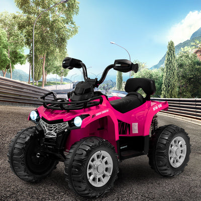 12V Kids Ride On ATV 4 Wheeler with MP3 and Headlights - Pink