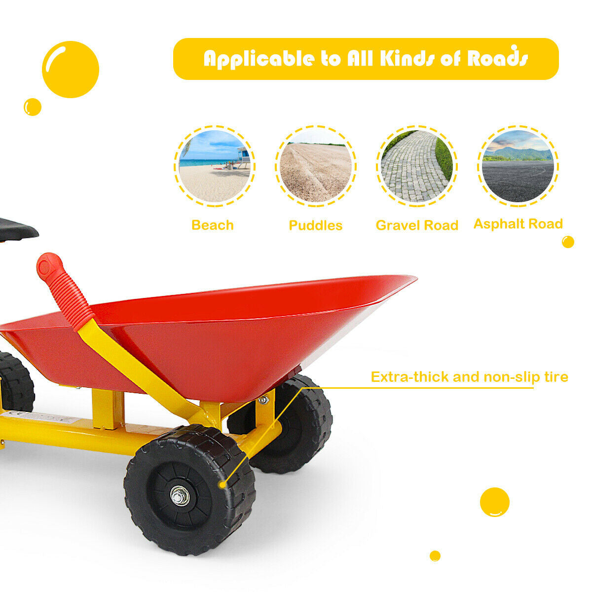 Dumper à sable pour enfants de 8 pouces - Rouge