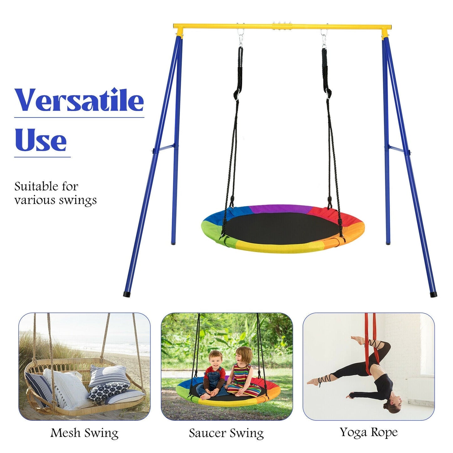 Support de balançoire en acier A-frame extra large et robuste