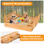 Kids Wooden Sandbox with Foldable Bench Seats