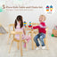 5-Piece Kids Wooden Activity Table and Chair Set - Natural