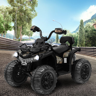12V Kids Ride On ATV 4 Wheeler with MP3 and Headlights - Black