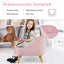Soft Velvet Kids Sofa Chair with Ottoman - Pink