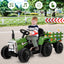 Tractor Eléctrico de 12V con Cargador para Niños de 3 Años en Adelante - Verde Oscuro