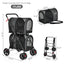 Carrito para Mascotas Doble 4 en 1 con Transportín Desmontable - Negro