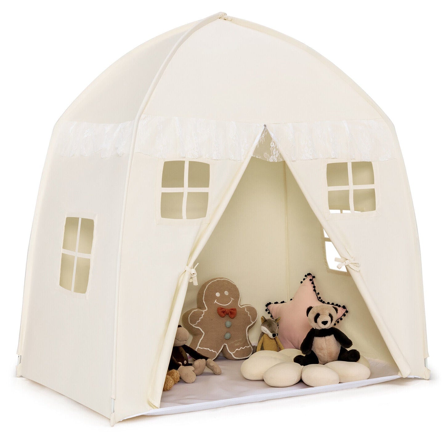 Tienda de Castillo para Niños Portátil Interior - Blanca