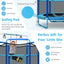 Trampoline de jeu 3-en-1 pour enfants de 1,5 m avec filet de sécurité - Bleu