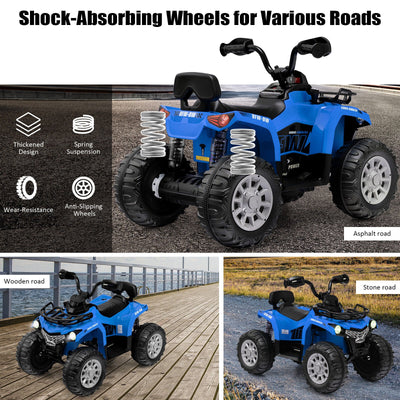 12V Kids Ride On ATV 4 Wheeler with MP3 and Headlights - Blue