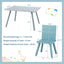5-Piece Kids Wooden Activity Play Furniture Set - Blue