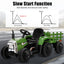 Tractor Eléctrico de 12V con Cargador para Niños de 3 Años en Adelante - Verde Oscuro