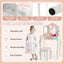 Ensemble de coiffeuse pour enfants 2-en-1 avec miroir pliant - Rose