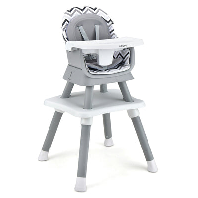 6-in-1 Convertible Baby High Chair - Gray and White