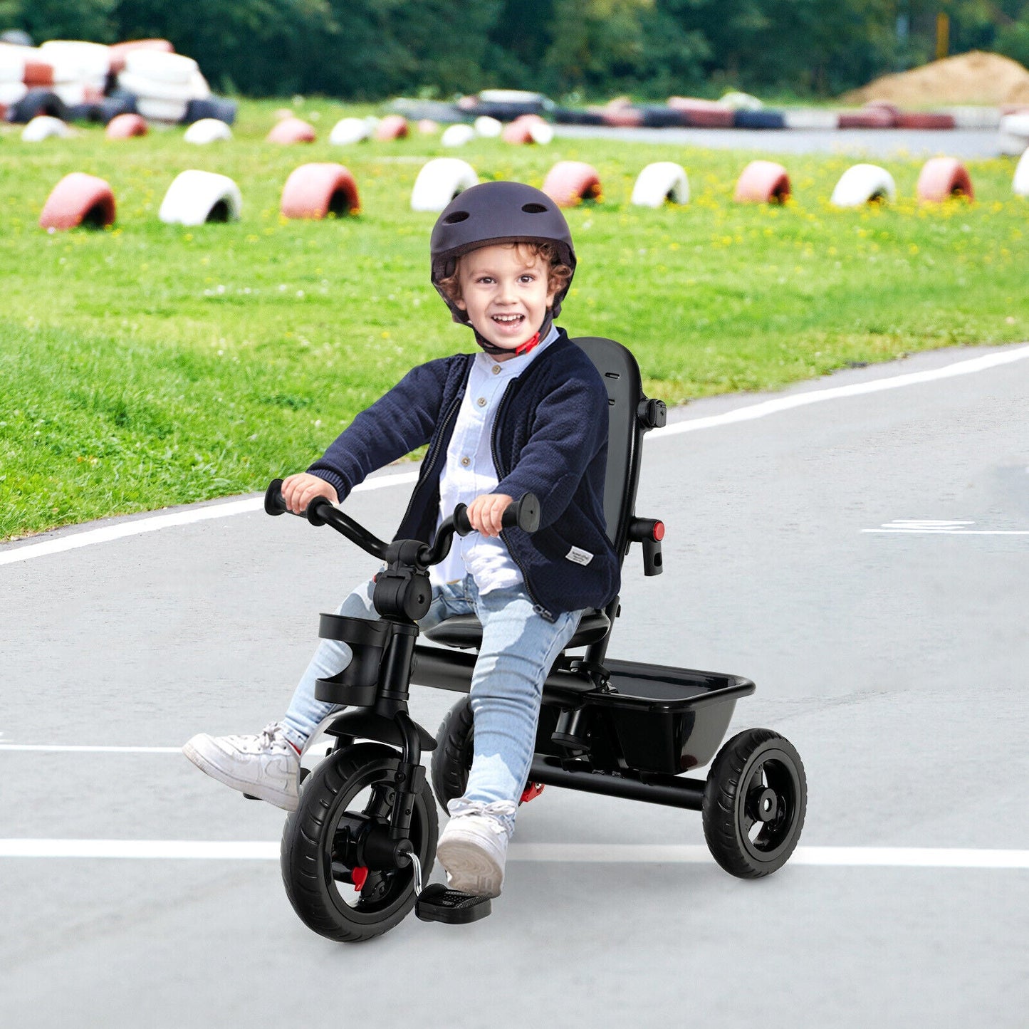 4-in-1 Baby Tricycle Toddler Trike - Blue