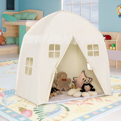 Portable Indoor Kids Play Castle Tent - White