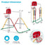 Kids Folding Horizontal Bar with Adjustable Heights - Multicolor