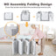 14 Panels Kids Safety Activity Play Center with Drawing Board - Gray