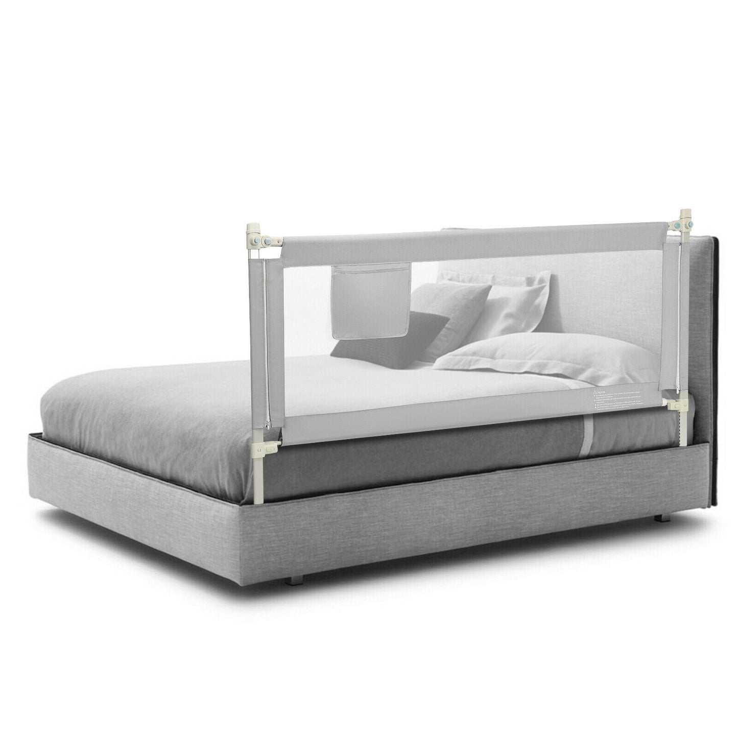 69.5 Inches Toddler Bedrail with Anti-Collision Cotton - Gray