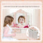 Ensemble de coiffeuse pour enfants 2-en-1 avec miroir pliant - Rose