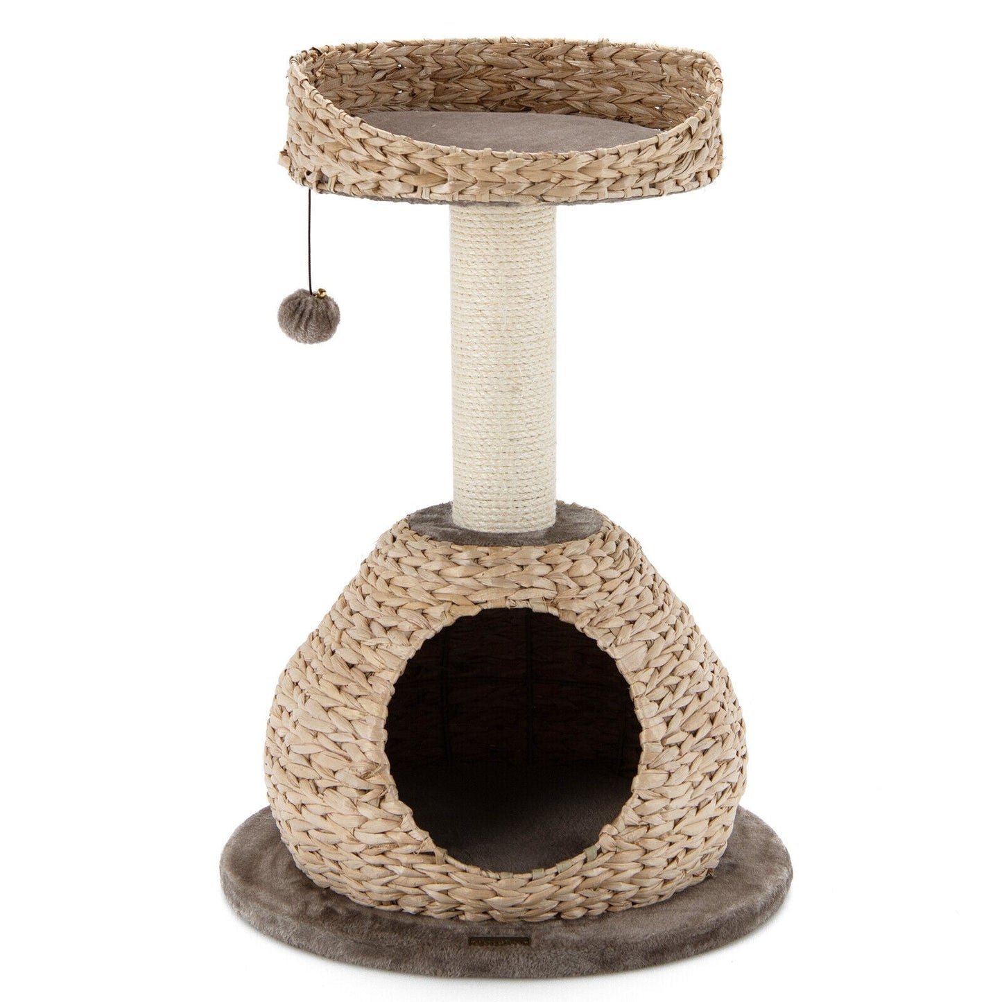 Arbre à chat fait main de 28 pouces avec plateforme de saut - Café