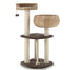 41 Inch Rattan Cat Tree with Napping Perch - Brown