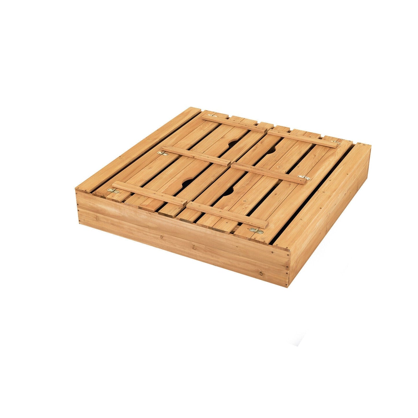 Kids Wooden Sandbox with Foldable Bench Seats