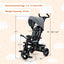 4-in-1 Baby Tricycle Toddler Trike - Gray