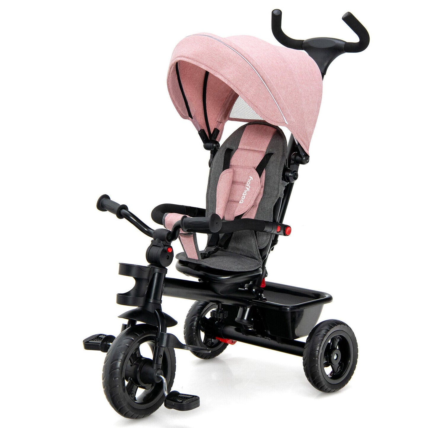 4-in-1 Baby Tricycle Toddler Trike - Pink