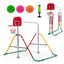 Kids Folding Horizontal Bar with Adjustable Heights - Multicolor