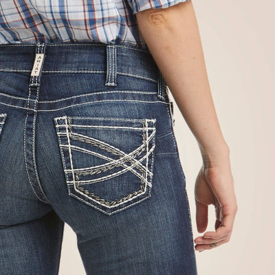 Ariat Women's Mid Rise Boot-Cut Jeans with Unique Pocket Detail - Korvel