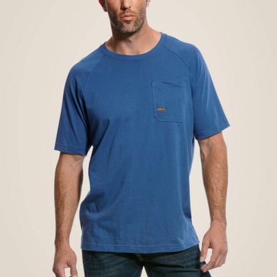 Ariat Men's Rebar Deep Water Blue Tee - Korvel