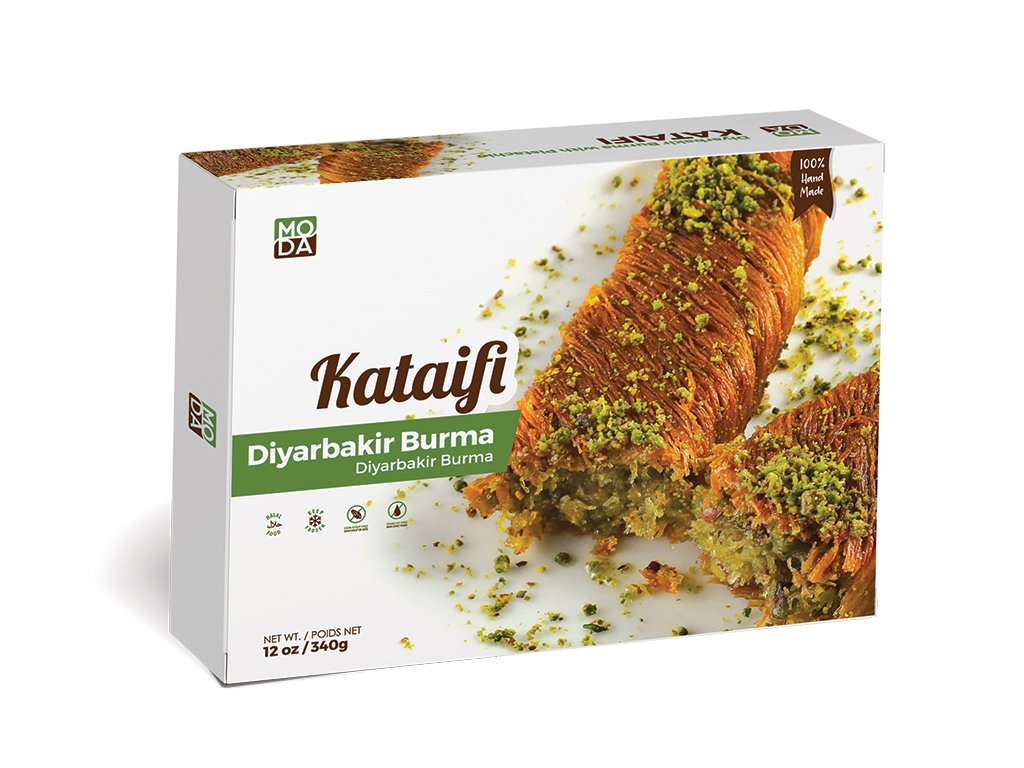 Kataifi – Diyarbakir Burma con pistacho, paquete de regalo, 4 piezas, 340 g