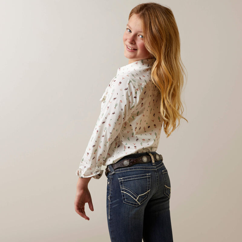Ariat Girls' Santa Fe Long Sleeve Shirt - Korvel