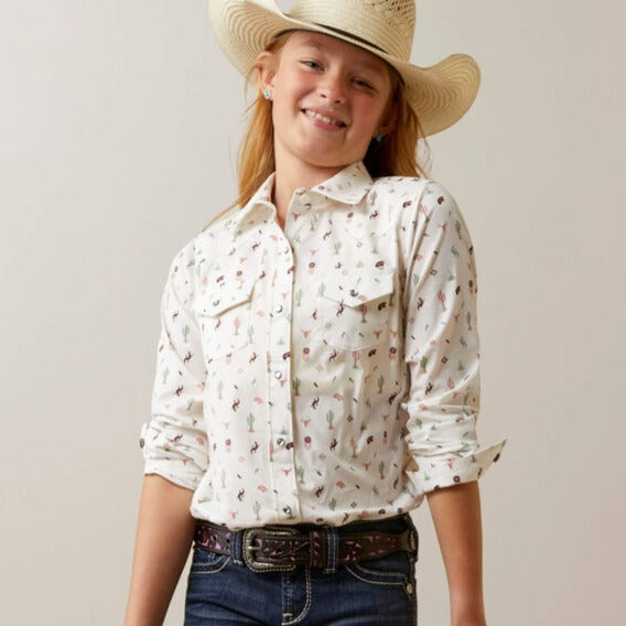 Ariat Girls' Santa Fe Long Sleeve Shirt - Korvel