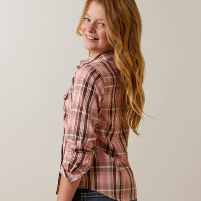 Ariat Girls' Saguaro Plaid Long Sleeve Shirt - Korvel